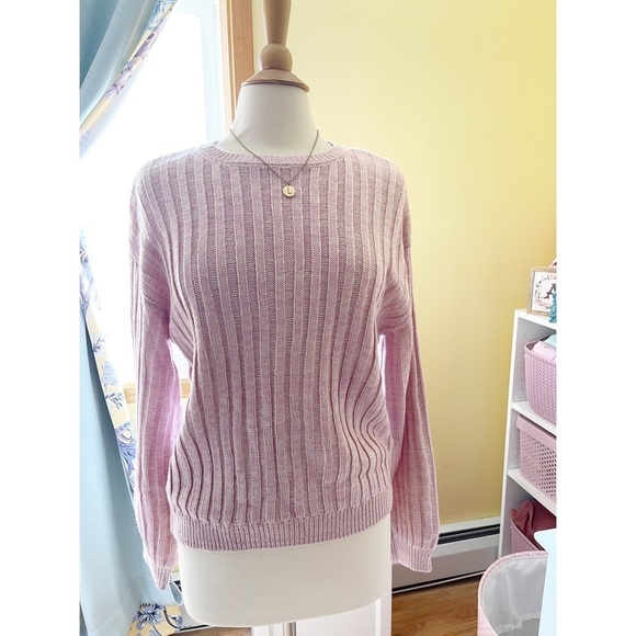 Blank NYC Sweaters - Revolve Blank NYC Lavander Comfy Y2K Chunky Knit Cropped Sweater Size Medium